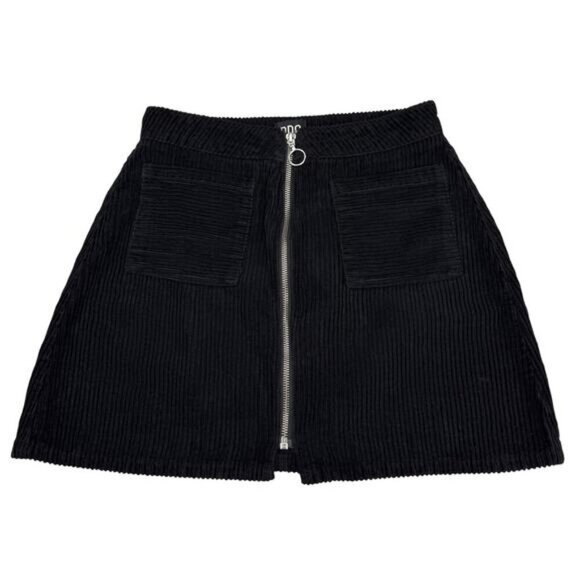 Bdg UO Zip Corduroy Mini Skirt In Black Size Small - Picture 3 of 5